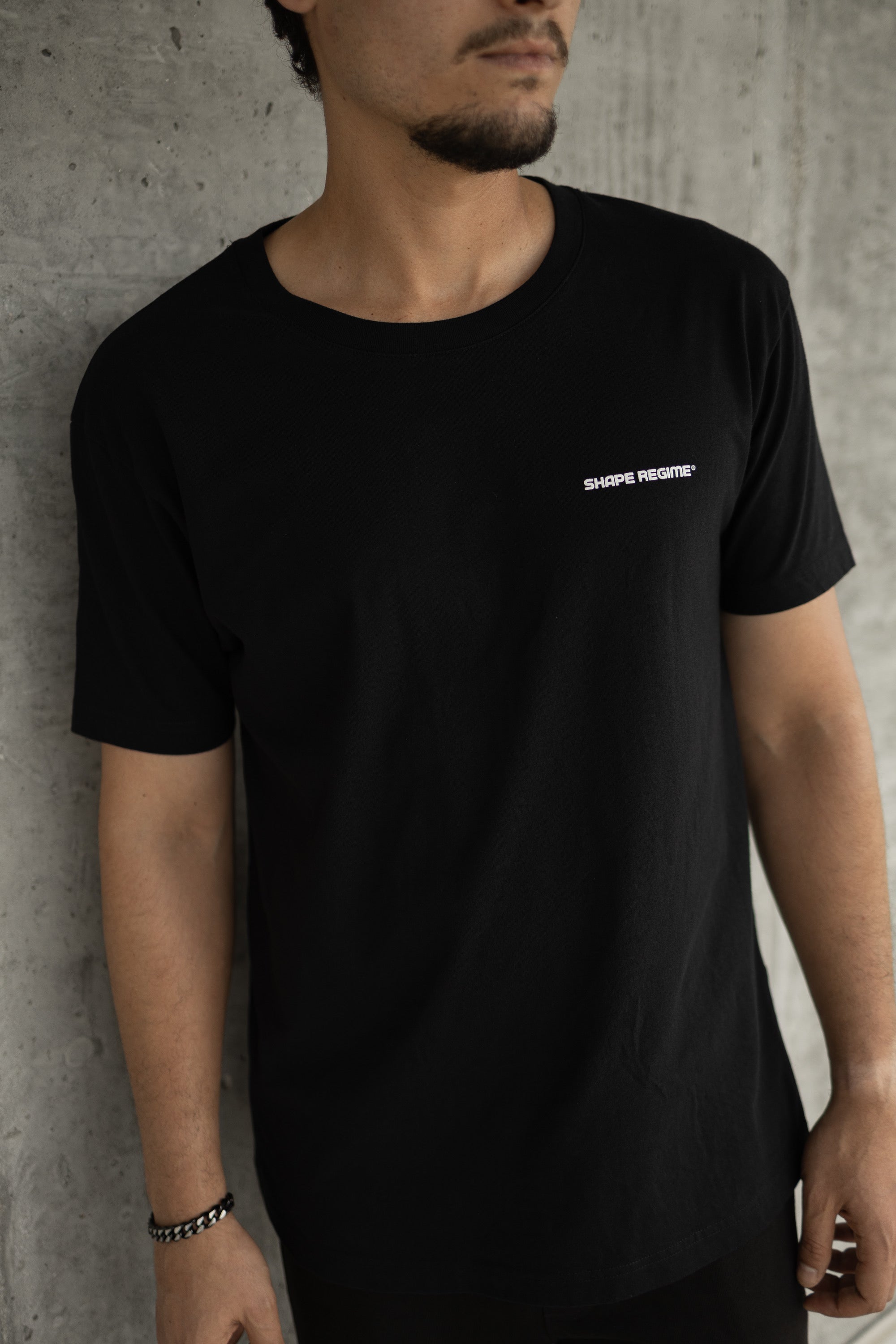 T-Shirt - SR100 -  Black w. White print